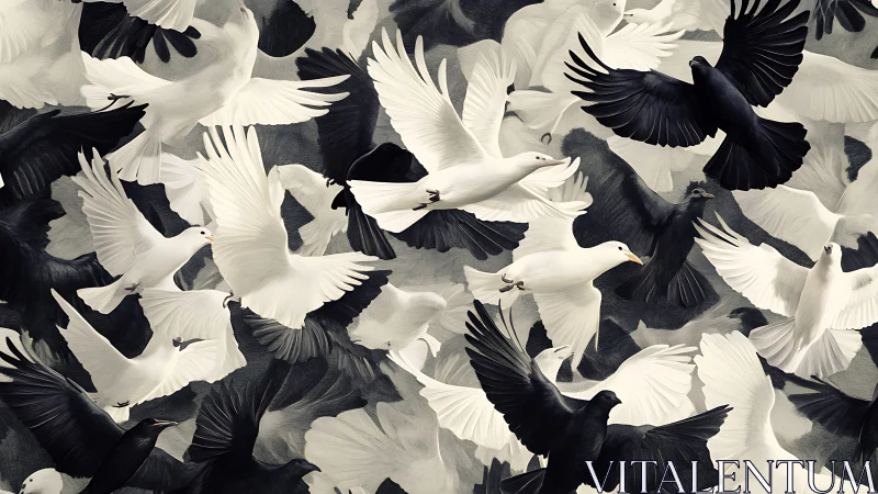 Ebony and Ivory Wings Choreograph Celestial Motion