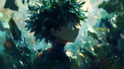 Forest-lit hero listens to the hush between falling shards