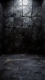 Gritty concrete chamber glows under stark overhead light