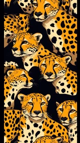 Golden Cheetahs Seamless Pattern.