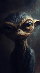 Textured extraterrestrial portrait shows high-detail subsurface scattering