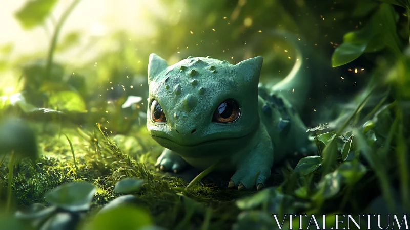 Gentle forest creature resting in a glow of soft magic.