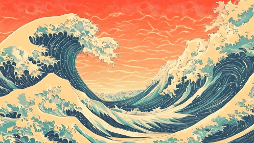 Sunrise surf symphony as towering teal waves curl and roar.