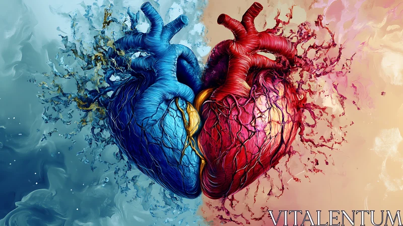 Anatomical Heart Split: Blue and Red Dispersion.