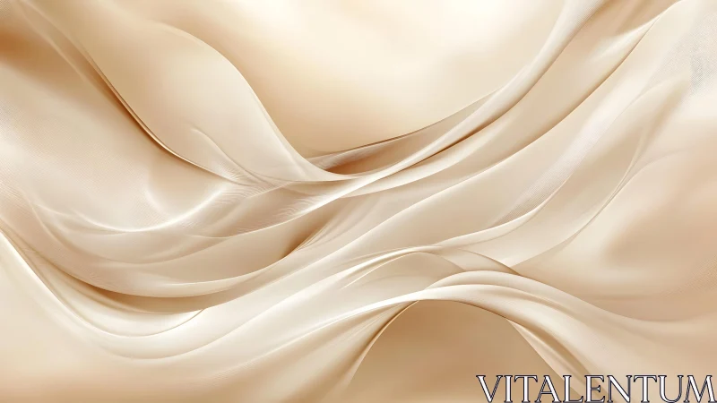 Flowing Cream Silk Abstract Art With Soft Elegant Waves.
