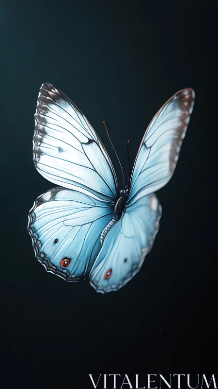 High-contrast macro study of blue butterfly wing morphology.