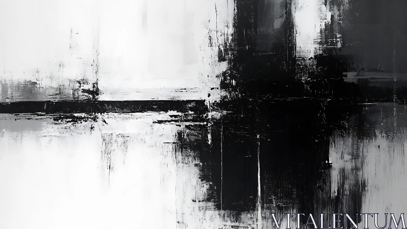 Monochrome cross of dense black strokes divides white field