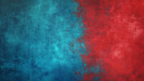 Dual-toned textured abstract with cyan and crimson fields.