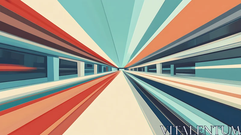 Dynamic linear perspective corridor compresses depth into a vanishing point