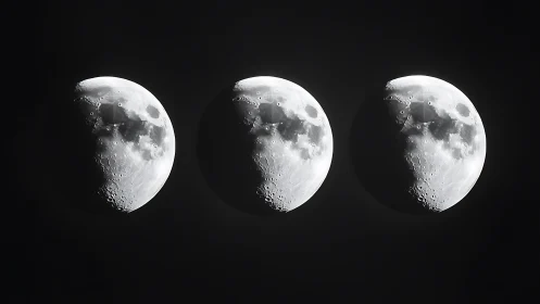 Moonlit triplets drifting quietly across a velvet sky.