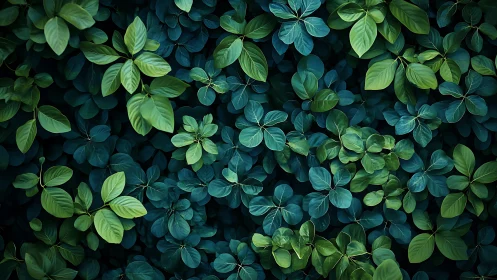 Dense green foliage pattern fills frame with layered leaves