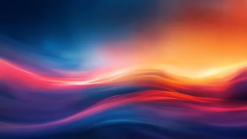 Vivid abstract horizon with flowing neon color waves.