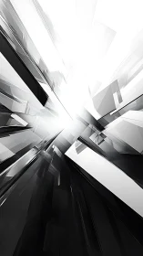 Lightburst towers of glass and shadow stretch skyward.