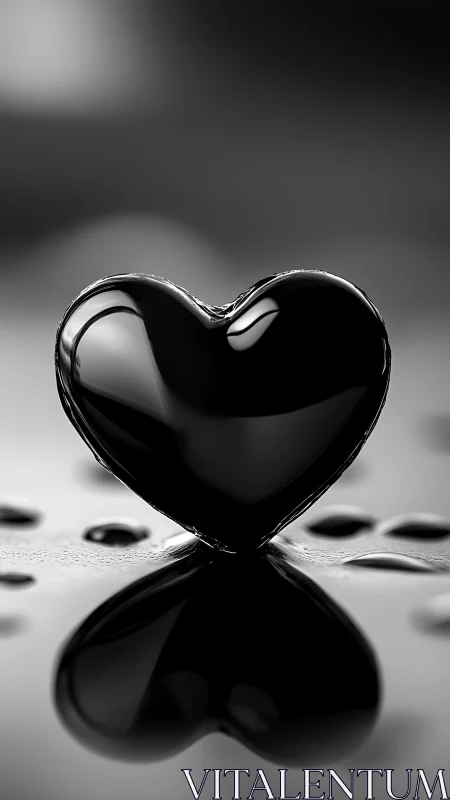 Black Heart Form: Water Droplet Structure on Gray Surface