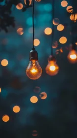 One quiet bulb conducts a private symphony of evening sparks