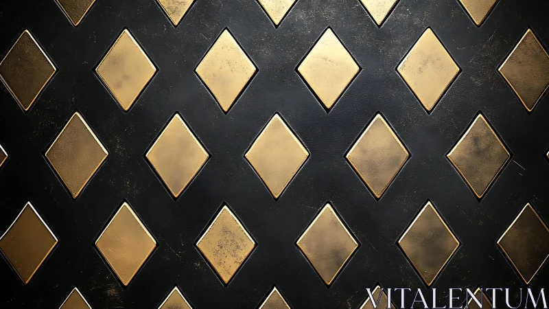 Midnight lattice of burnished gold diamonds in strict rhythm.