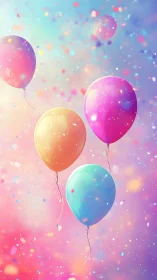 Gradient Balloons Drift Through Luminous Dream Dust.