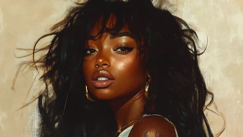 Radiant portrait of a confident woman in golden light.