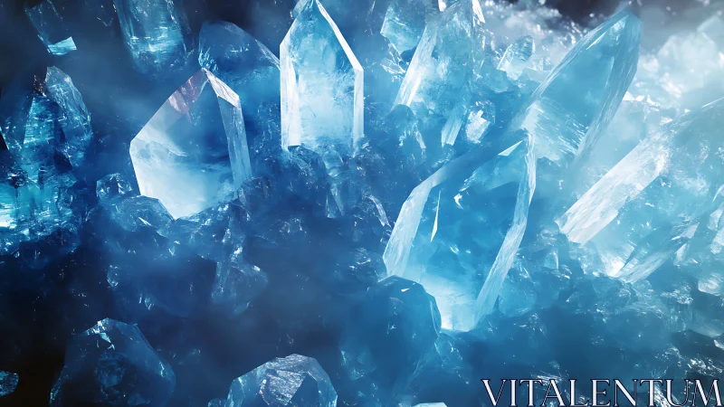 Shimmering blue crystal cluster glowing with gentle light.