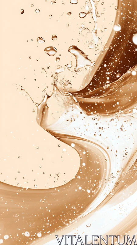 Liquid caramel splash abstraction with dynamic fluid curvature.