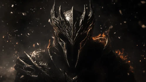 3D infernal warlord portrait with molten gothic armor focus.