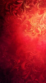 Red ornamental floral background with gradient texture.