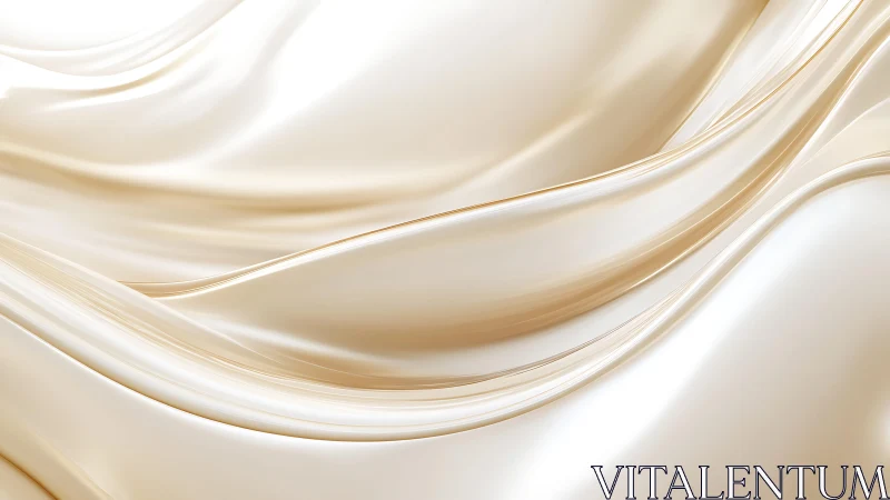 Luxurious Cream Silk Abstract Waves Digital Art Background.