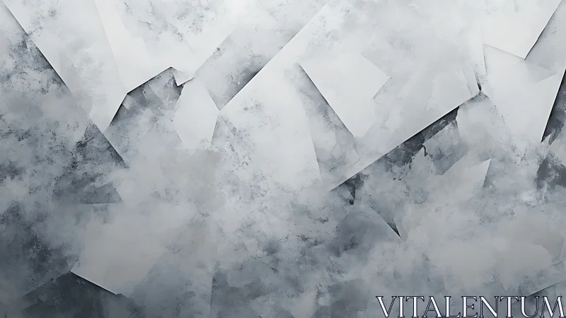 Overlapping geometric planes intersect within diffused haze