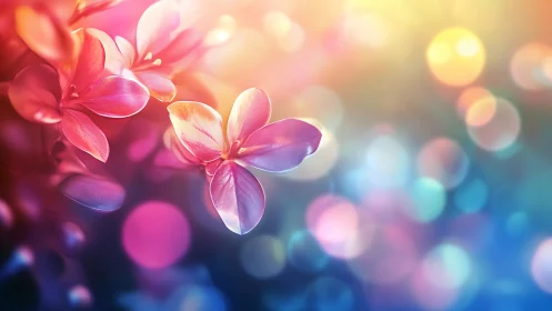 Gradient Floral Abstraction: Luminous Petals in Chromatic Bokeh.