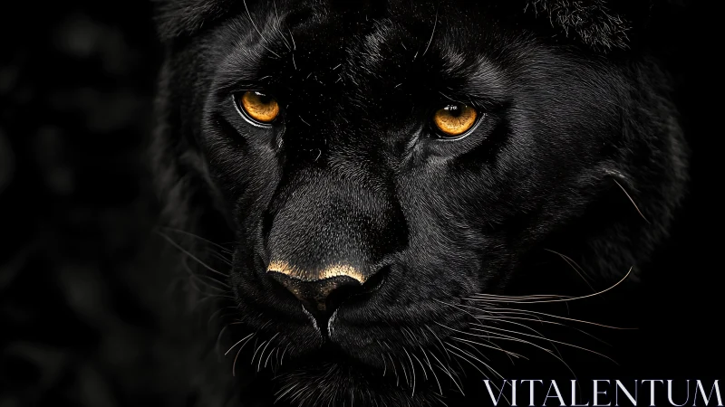 Obsidian Gaze: Panther's Golden-Eyed Intensity.