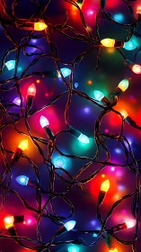 Entangled multicolor LED string lights form luminous network