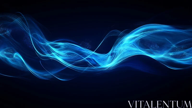 Luminescent cyan plasma waveforms on deep spectral black field