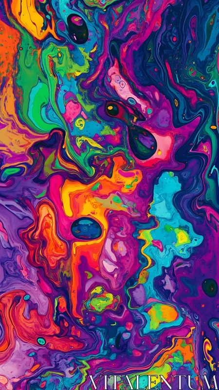Neon tide of liquid rainbows swirling through abstract dreams.