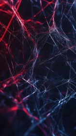 Neon spiderweb cosmos tangled in electric twilight strands.