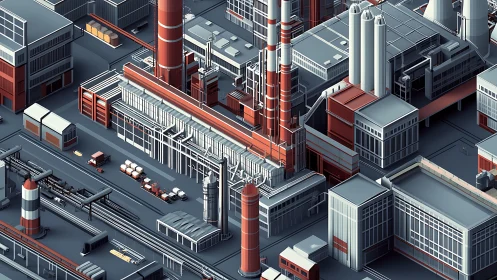 Miniature industrial city humming with quiet precision.