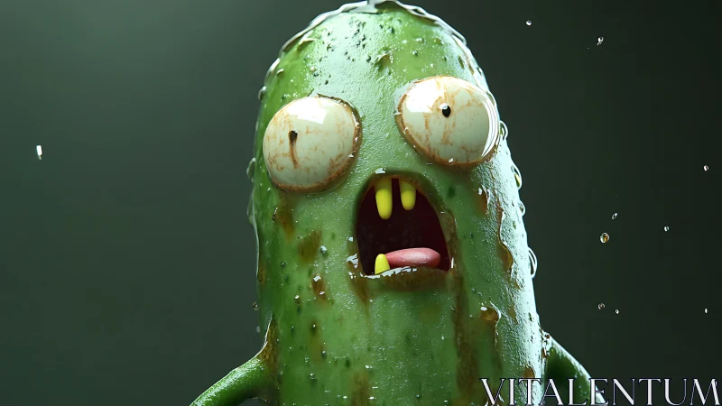 Panicked pickle hero gapes wide under cinematic splashes