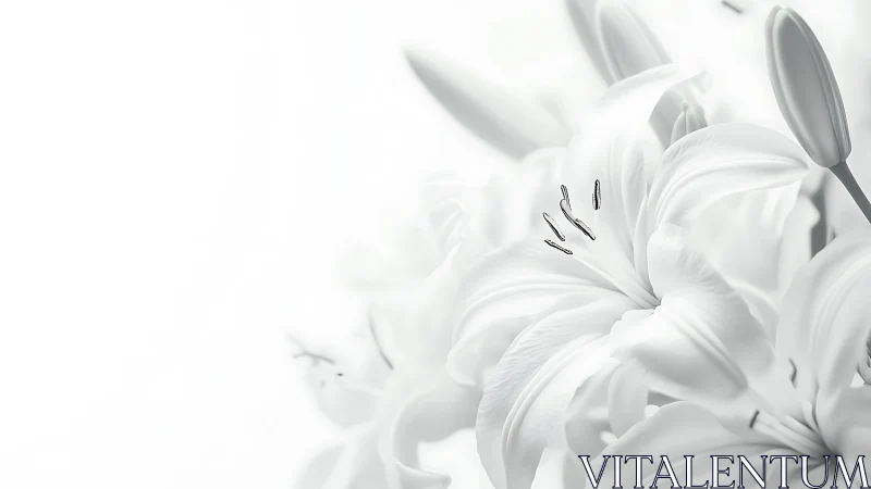 Delicate White Lilies in Soft Focus.