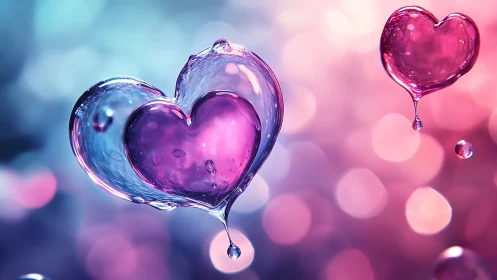 Iridescent Love Bubbles Float Through Dreamy Pastel Skies