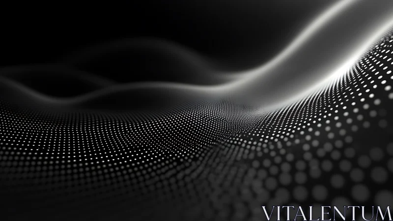 Soft digital wave of glowing dots drifting through dark space.