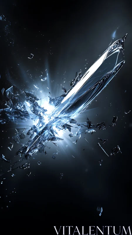 Shimmering Glass Comet Bursting Through the Quiet Dark.