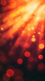 Glowing bokeh lights in warm golden and fiery reds.