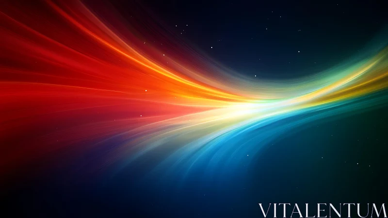 Vibrant abstract light waves in a cosmic digital art style.