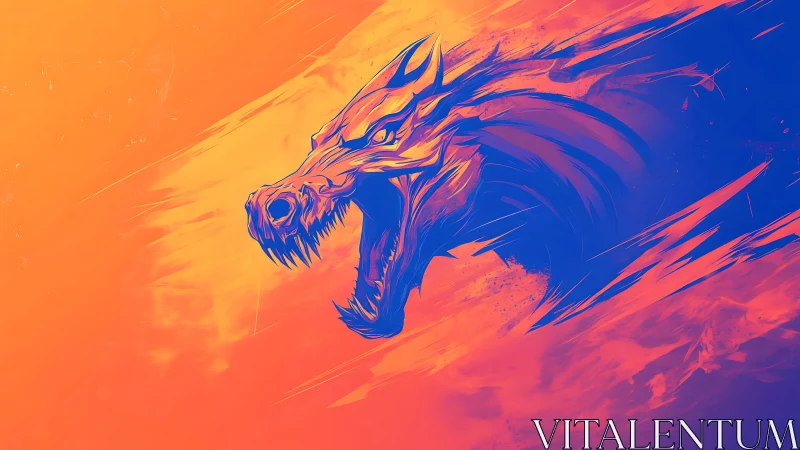 Neon storm dragon lunges through blazing ultraviolet rift.