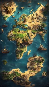 Story-soaked fantasy world map brimming with tiny tales.
