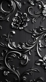 Midnight metal florals swirling in baroque shadowplay.