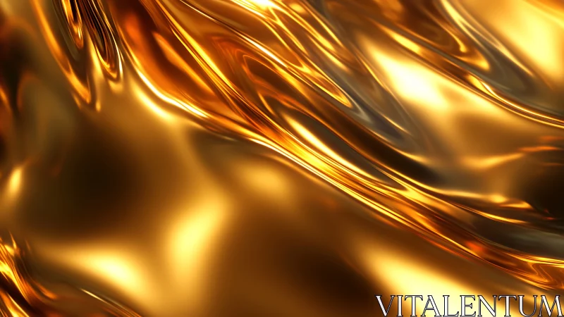 Fluid Gold Dynamics: Complex Liquid Motion with Refraction Patterns