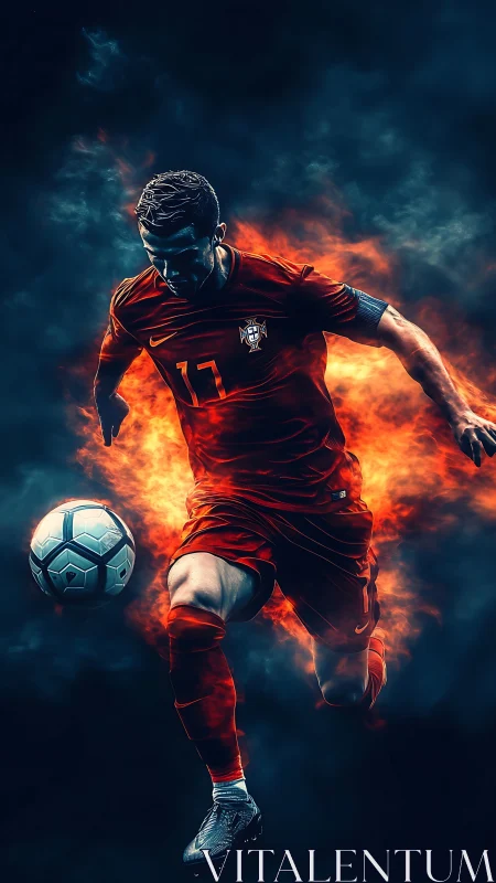 Fire-limned striker surges through smokey night with control