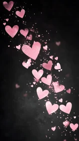 Luminous Hearts in Cascade: Glittering Bokeh Composition.