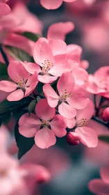 Pink Blossoms in Soft Focus: Delicate Spring Flower Bloom