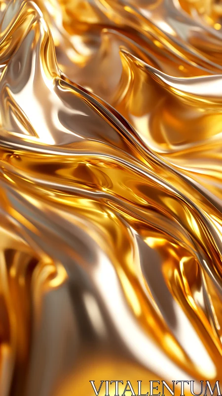 Liquid gold waves flow in a luxurious metallic abstract scene